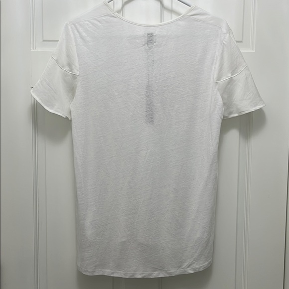NWT NIC+ZOE White Linen Blend Recycled Fibers Blouse Top - Size Small - Picture 10 of 14